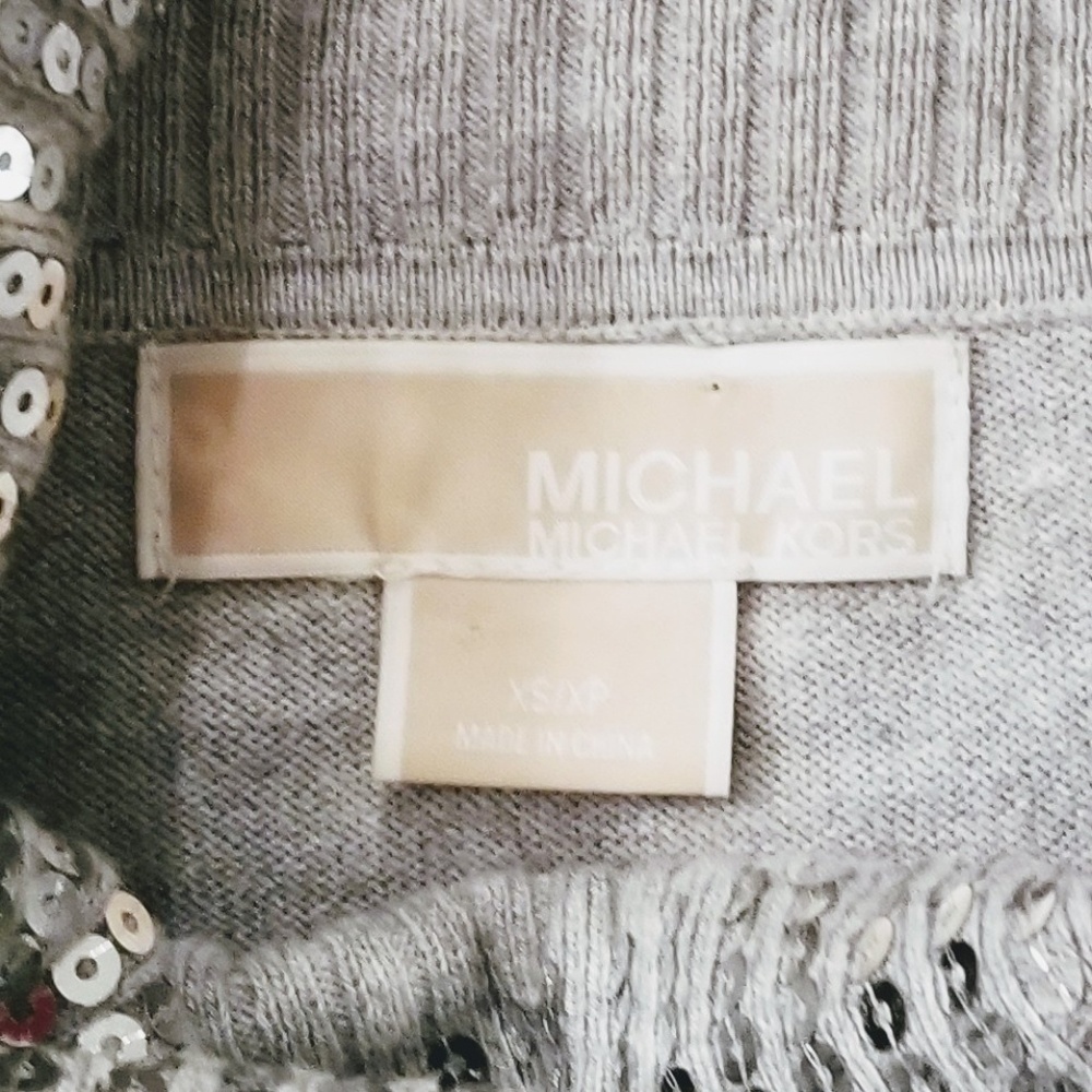 MICHAEL KORS Sequin Cowl Neck Cap Sleeved Top - Picture 6 of 7